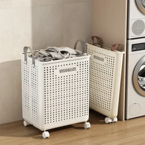 Extra Large Wheeled Folding Laundry Basket Breathable Large Capacity with Handles Suitable For Families Hotels and Dormitories 1