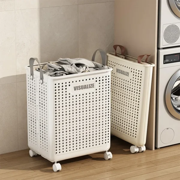 Extra Large Wheeled Folding Laundry Basket Breathable Large Capacity with Handles Suitable For Families Hotels and Dormitories 1
