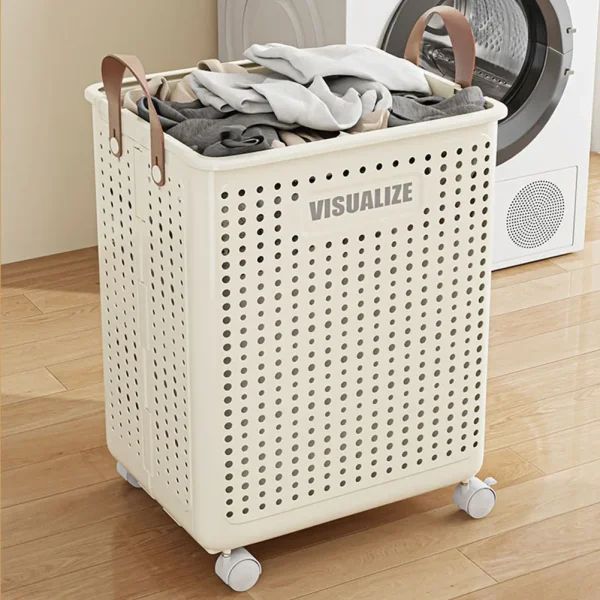 Extra Large Wheeled Folding Laundry Basket Breathable Large Capacity with Handles Suitable For Families Hotels and Dormitories 2