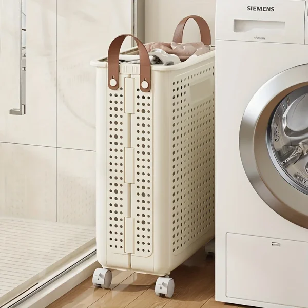Extra Large Wheeled Folding Laundry Basket Breathable Large Capacity with Handles Suitable For Families Hotels and Dormitories 6
