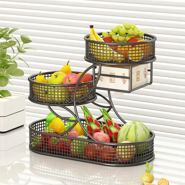 Fruit Plate Basket 3 Tiered Large Capacity Coffee Table Home Dining Table Multi-Layer Candy Basket Front Desk Candy Snack Displa 1