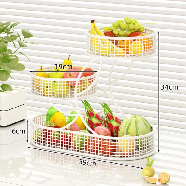 Fruit Plate Basket 3 Tiered Large Capacity Coffee Table Home Dining Table Multi-Layer Candy Basket Front Desk Candy Snack Displa 4