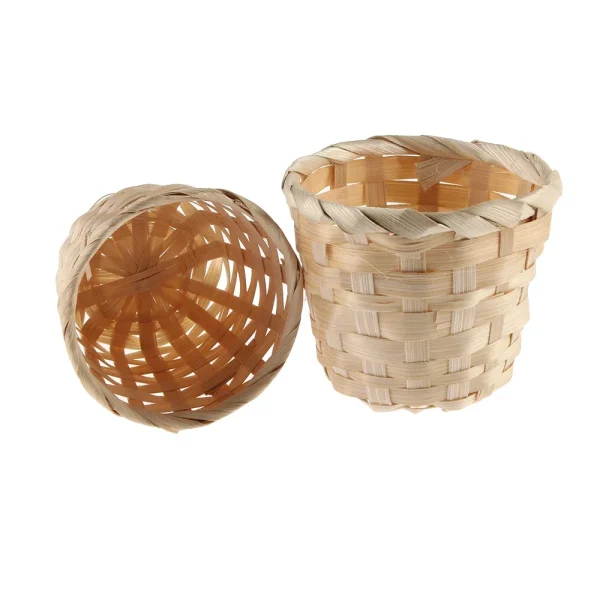 Принимать Small Basket Desktop Finishing Home Storage Bamboo Weaving Products Sundries Organizer Rattan Plant Box Wicker Basket 2