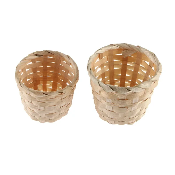 Принимать Small Basket Desktop Finishing Home Storage Bamboo Weaving Products Sundries Organizer Rattan Plant Box Wicker Basket 3