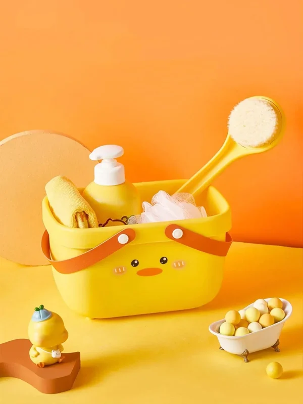 Cartoon Portable Wash Basket Bathroom Wash Supplies Storage Basket Student Bath Basket Sorting Storage Box 3