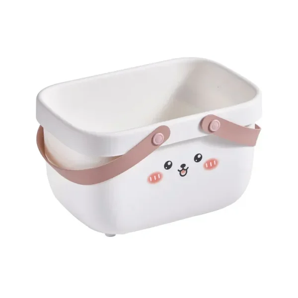 Cartoon Portable Wash Basket Bathroom Wash Supplies Storage Basket Student Bath Basket Sorting Storage Box 5