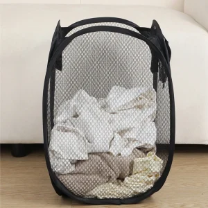1pc-Folding Dirty Laundry Sorting Basket Washing FrameBathroomCloth MeshStorage BagFrame Bucket LaundryOrganizers Storage Pouch 1