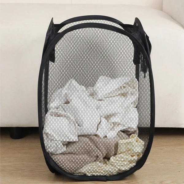1pc-Folding Dirty Laundry Sorting Basket Washing FrameBathroomCloth MeshStorage BagFrame Bucket LaundryOrganizers Storage Pouch 1