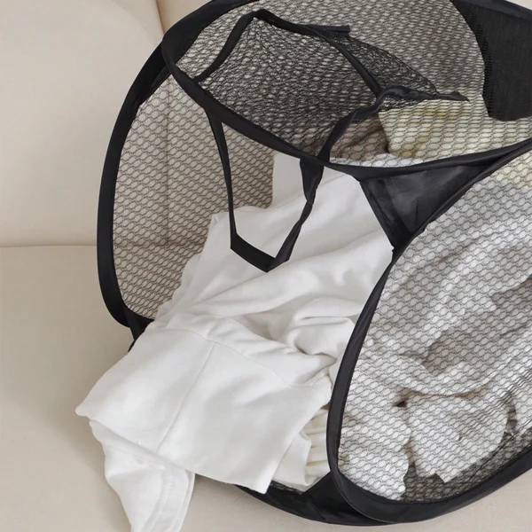 1pc-Folding Dirty Laundry Sorting Basket Washing FrameBathroomCloth MeshStorage BagFrame Bucket LaundryOrganizers Storage Pouch 3