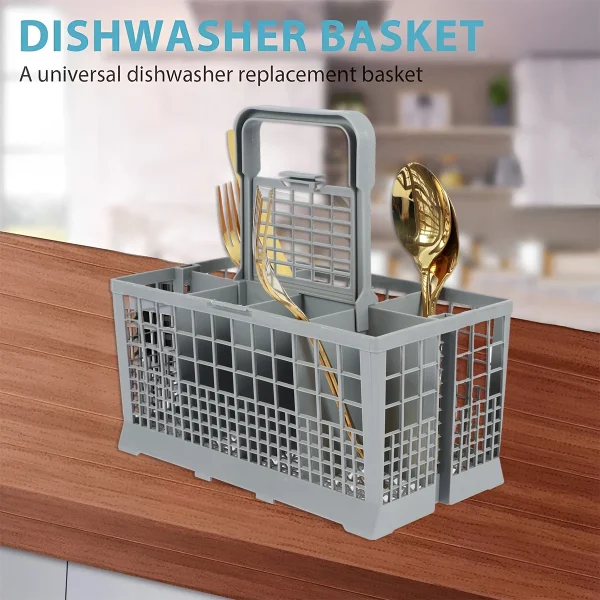 Multifunctional Dishwasher Basket Universal Foldable Cutlery Holder Dishwasher Basket Accessory Knife and Fork Storage Basket 2