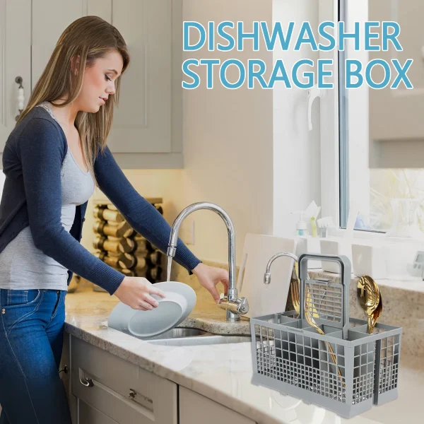 Multifunctional Dishwasher Basket Universal Foldable Cutlery Holder Dishwasher Basket Accessory Knife and Fork Storage Basket 5