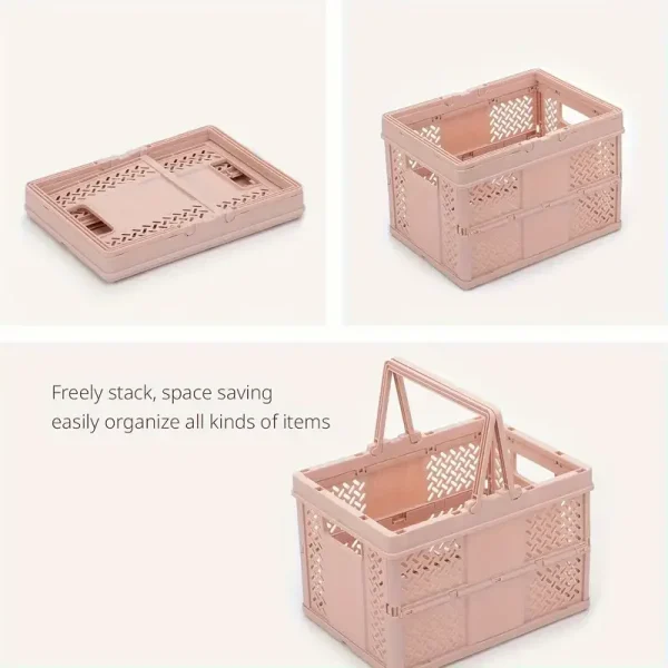 1/6 Pcs Desktop Cartoon Folding Storage Basket Mini Makeup Storage Box Multifunctional Dormitory Portable Storage Basket 5