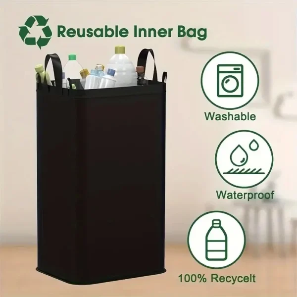 Storage Basket with Lid Recyclable Bottle Storage Basket Collapsible Waste Water Bottle Organiser Removable Handbag Organiser 5