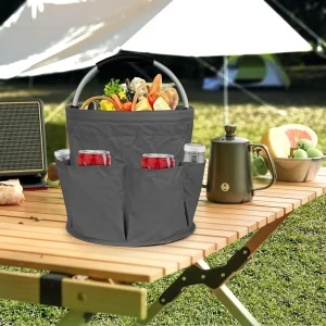 600D Oxford Cloth Collapsible Basket with Handles: Portable Picnic, Beach, Garden Shopping Basket, Reusable Gift, Home Storage 1