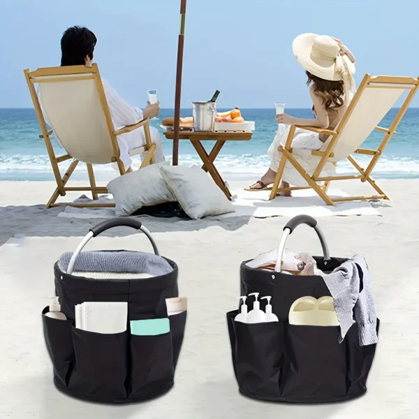 600D Oxford Cloth Collapsible Basket with Handles: Portable Picnic, Beach, Garden Shopping Basket, Reusable Gift, Home Storage 3