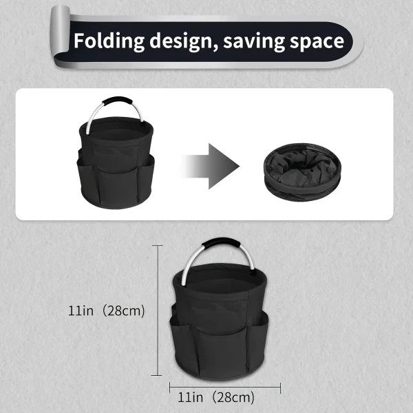 600D Oxford Cloth Collapsible Basket with Handles: Portable Picnic, Beach, Garden Shopping Basket, Reusable Gift, Home Storage 5