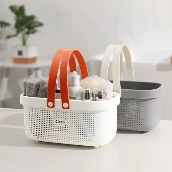 Portable Storage Bath Basket Storage Basket Bathroom Wash Bath Basket Hollow Dirty Clothes Basket Plastic Bath Basket 1
