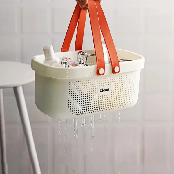 Portable Storage Bath Basket Storage Basket Bathroom Wash Bath Basket Hollow Dirty Clothes Basket Plastic Bath Basket 4