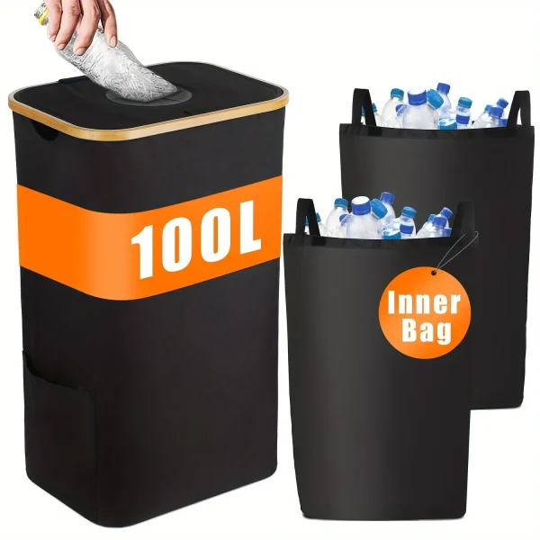 Empty Bottle Storage Basket Wastewater Bottle Collection Bag Folding Storage Bag for Bottle Organizer Recyclable Bottle Tote Bag 1