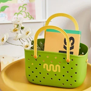1pc Multi Color Bath Basket Portable Storage Basket Handheld Basket Picnic Basket Travel Storage Tool. 1