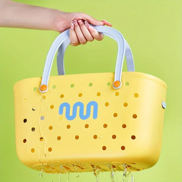 1pc Multi Color Bath Basket Portable Storage Basket Handheld Basket Picnic Basket Travel Storage Tool. 4