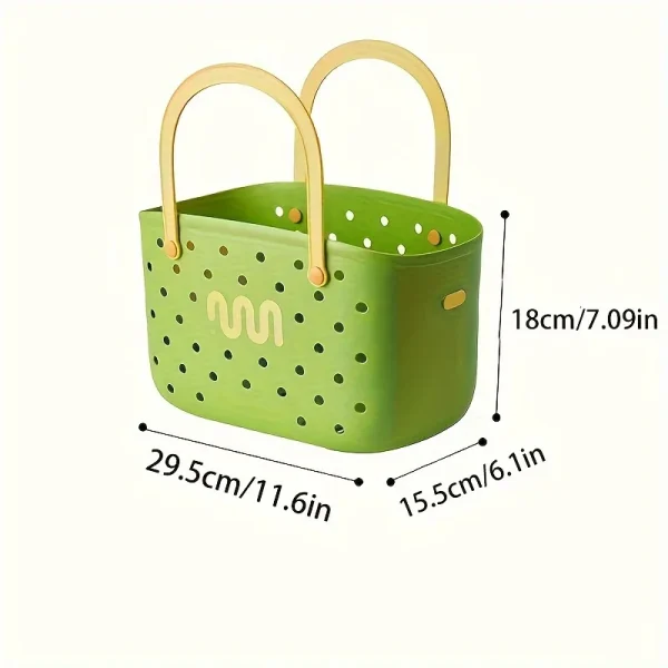 1pc Multi Color Bath Basket Portable Storage Basket Handheld Basket Picnic Basket Travel Storage Tool. 5