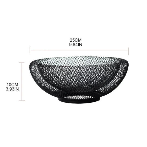 Fruit Bowl Wrought Vegetable Storage Basket Container Kitchen Counter 6