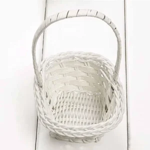 Wedding Flower Basket Flower Girl Basket Lace Pearl Romantic White Rhinestone Decoration to Wedding Ceremony Party Basket 1