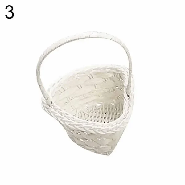 Wedding Flower Basket Flower Girl Basket Lace Pearl Romantic White Rhinestone Decoration to Wedding Ceremony Party Basket 5