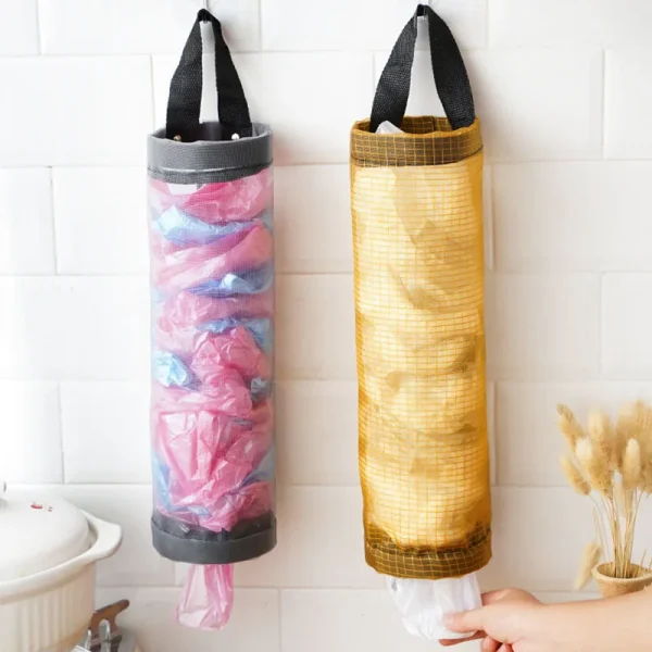 Kitchen Wall-mounted Storage Basket, Household Large-capacity Plastic Bag Storage Bag Plastic Bag Storage Box Wall Hanging Bag 4