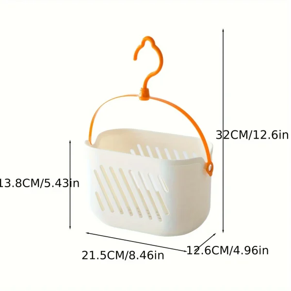 Durable hanging storage basket, shower basket with hooks, suitable for bathroom and kitchen cleaning 3