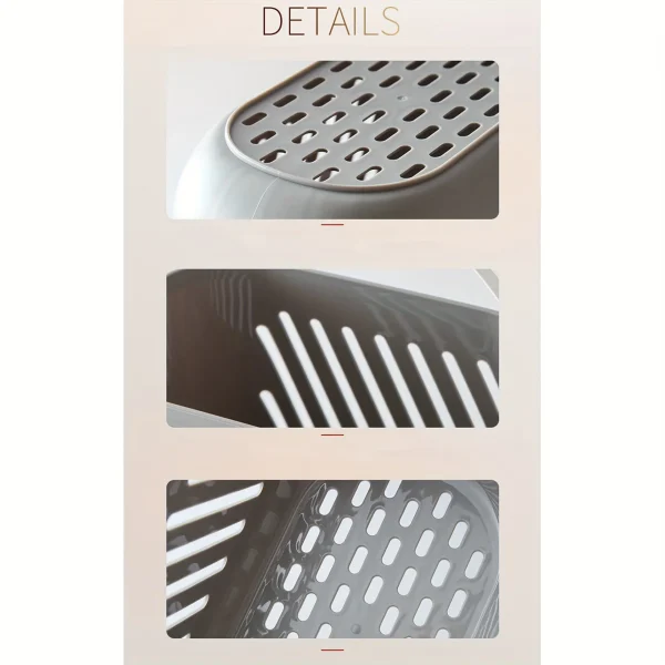 Durable hanging storage basket, shower basket with hooks, suitable for bathroom and kitchen cleaning 4