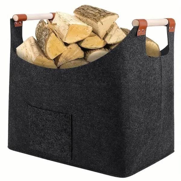 Firewood Box Large Capacity Foldable Wood Basket Foldable Clothes Storage Basket for Fireplace Wood Stove New 1