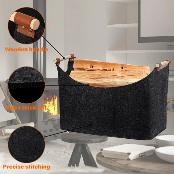 Firewood Box Large Capacity Foldable Wood Basket Foldable Clothes Storage Basket for Fireplace Wood Stove New 2