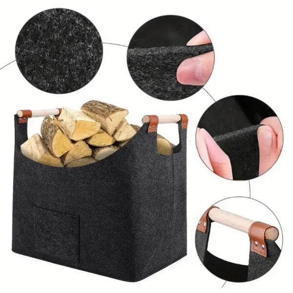 Firewood Box Large Capacity Foldable Wood Basket Foldable Clothes Storage Basket for Fireplace Wood Stove New 5