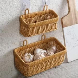 Wall Hanging Storage Basket Container Decorative Basket Hand Woven Kitchen Storage Basket for Garden Flower Pot Living Room 1