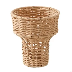 AXYC Elegant Ice Cream Shape Flower Basket Decorative Plastic Bouquet Holder Multifunctional Woven Basket for Family Outings 1