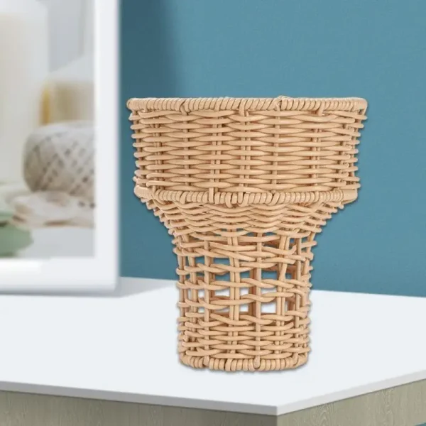 AXYC Elegant Ice Cream Shape Flower Basket Decorative Plastic Bouquet Holder Multifunctional Woven Basket for Family Outings 4