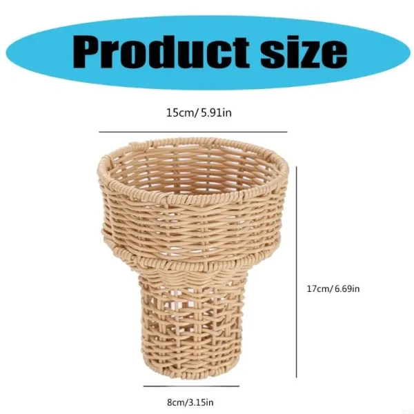 AXYC Elegant Ice Cream Shape Flower Basket Decorative Plastic Bouquet Holder Multifunctional Woven Basket for Family Outings 6