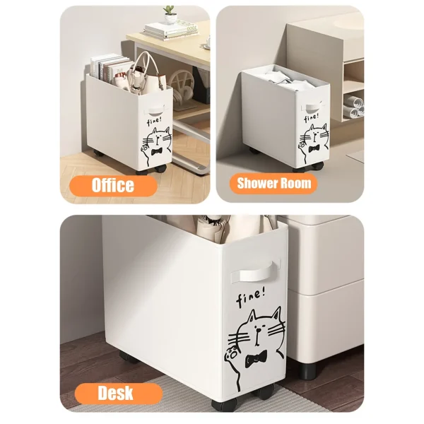Office Under Desk Utility Cart Effortless Organization Space Saving Storage Basket Suitable for Household Living Room 5
