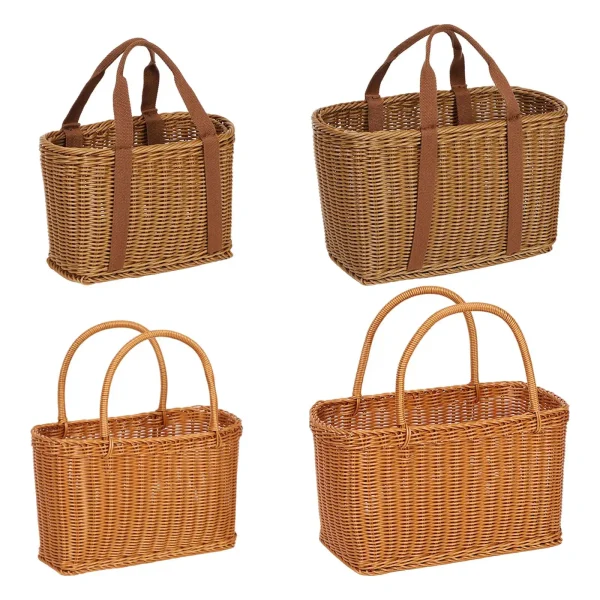 Handmade Storage Baskets Picnic Basket Imitation Rattan Household Decoration Simple and Practical for Gardening Versatile 1
