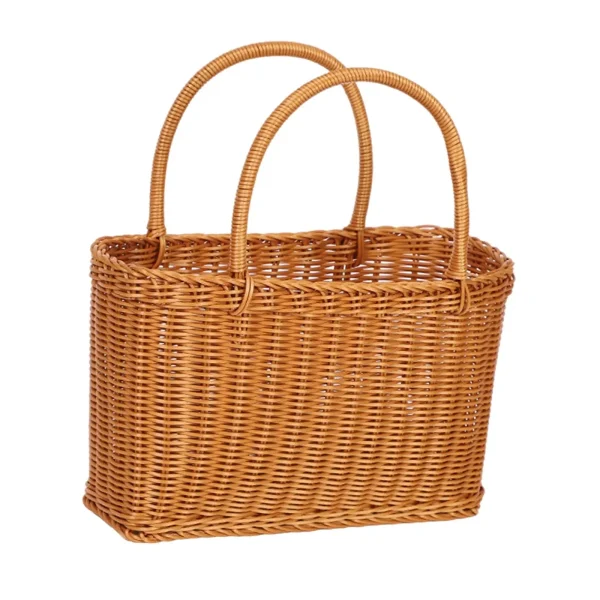 Handmade Storage Baskets Picnic Basket Imitation Rattan Household Decoration Simple and Practical for Gardening Versatile 4