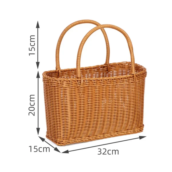 Handmade Storage Baskets Picnic Basket Imitation Rattan Household Decoration Simple and Practical for Gardening Versatile 6