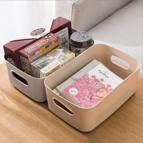 Storage box desktop cosmetics storage miscellaneous items sorting box storage basket plastic snacks household kitchen storage 5