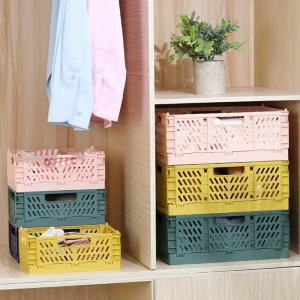 Foldable Storage Basket Wardrobe Organizer Box Kitchen Bathroom Accessories Gadgets For Clothes Toy Spices Condiments Vegetables 1