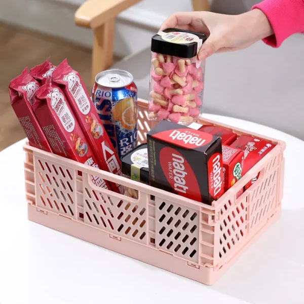 Foldable Storage Basket Wardrobe Organizer Box Kitchen Bathroom Accessories Gadgets For Clothes Toy Spices Condiments Vegetables 3