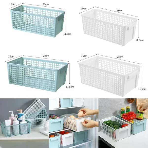 High Quality Living Room Home Storage Basket Storage Box Bathroom Desktop Storage Basket Green Hollow Out Rectangular 6