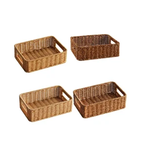 Woven Baskets for Storage Household Picnic Basket Storage Platters for Snacks Perfume Sundries Breakfast Drinks and Food 1
