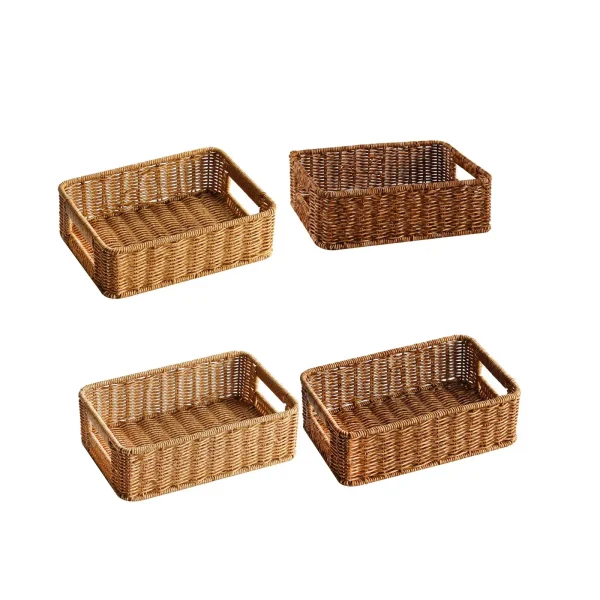 Woven Baskets for Storage Household Picnic Basket Storage Platters for Snacks Perfume Sundries Breakfast Drinks and Food 1