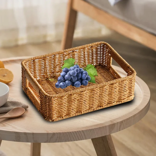 Woven Baskets for Storage Household Picnic Basket Storage Platters for Snacks Perfume Sundries Breakfast Drinks and Food 2